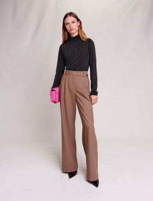 Maje Brede-leg Trousers Camel | Danmark_M51768