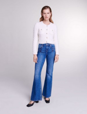 Maje Embroidered Flared Jeans Blå | Danmark_M80938