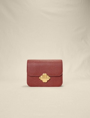 Maje Lizard-effect Embossed Læder Cognac | Danmark_M24292