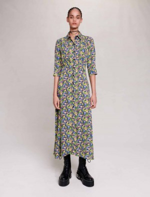 Maje Long Floral Primroses Multico Print | Danmark_M50980