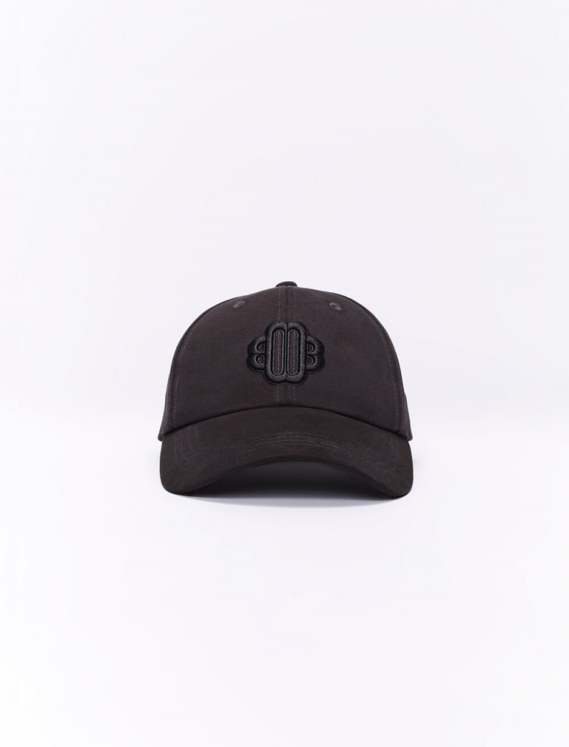 Maje Bomulds Baseball Cap With Clover Logo Sort | Danmark_M93230