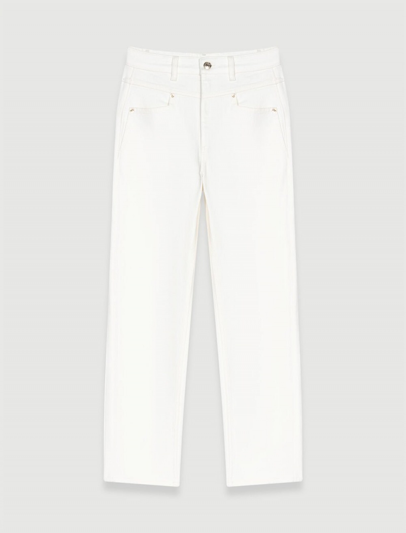 Maje Brede-leg Jeans Ecru | Danmark_M88979