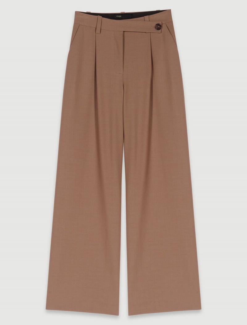 Maje Brede-leg Trousers Camel | Danmark_M51768