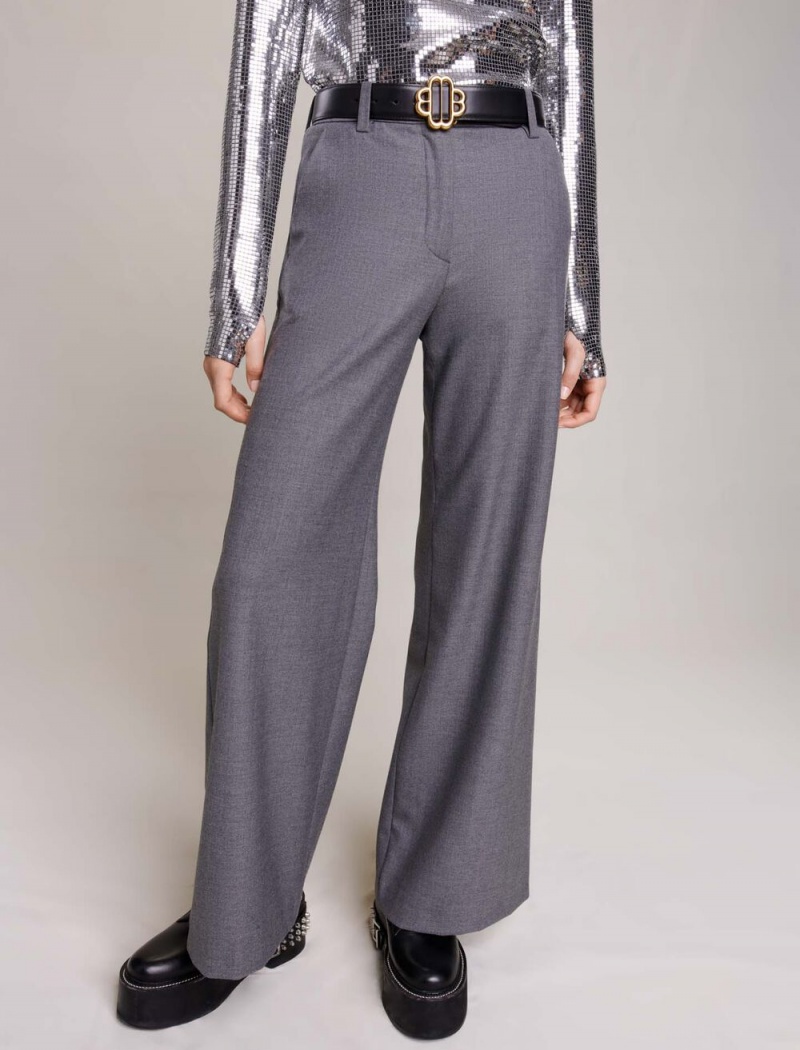 Maje Brede-leg Trousers Grå | Danmark_M43569