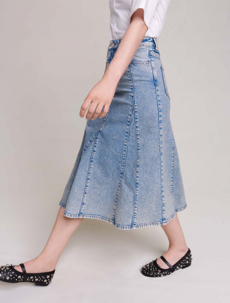 Maje Denim Midi Blå | Danmark_M24772