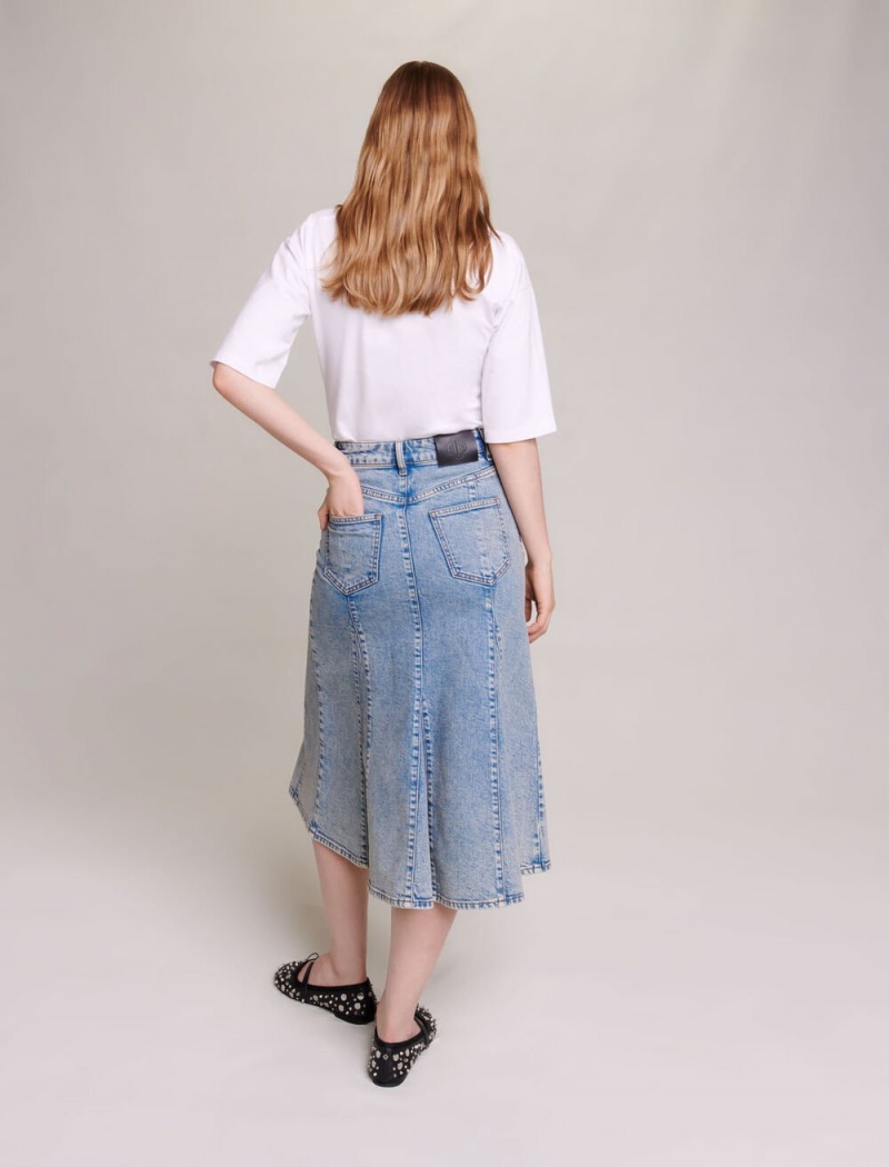 Maje Denim Midi Blå | Danmark_M24772