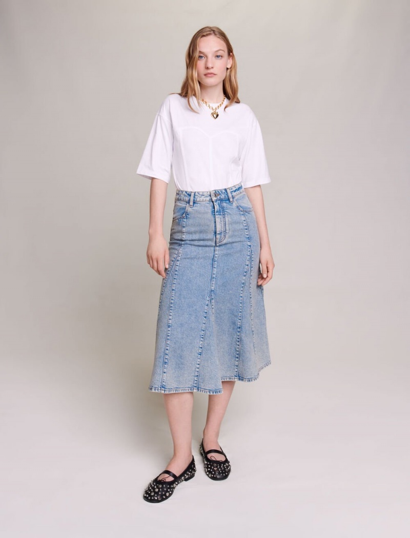 Maje Denim Midi Blå | Danmark_M24772