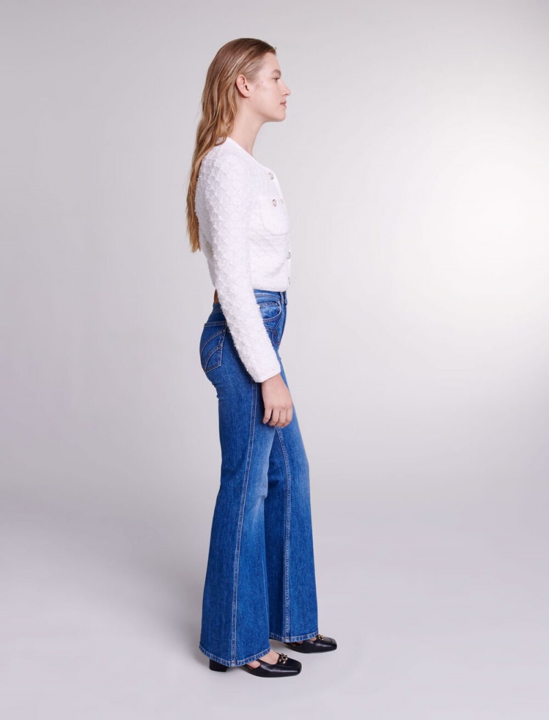 Maje Embroidered Flared Jeans Blå | Danmark_M80938