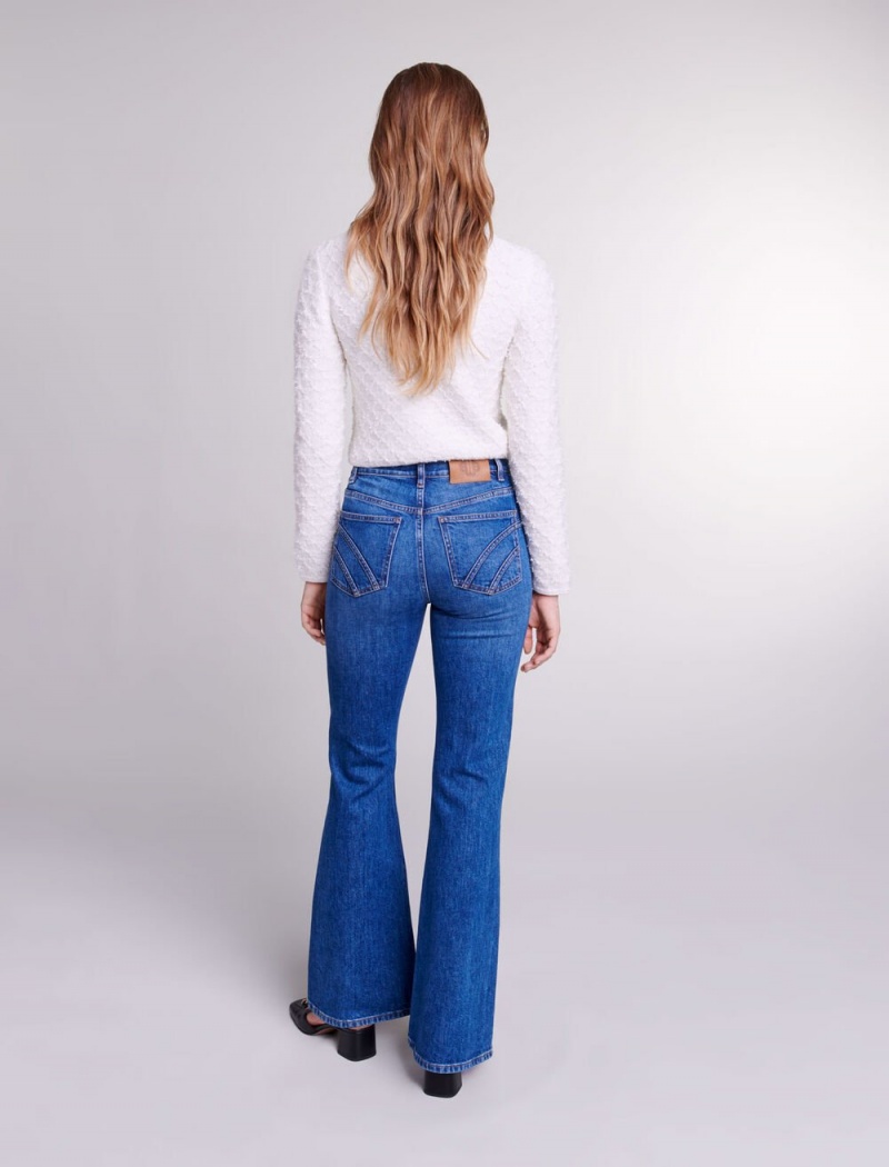 Maje Embroidered Flared Jeans Blå | Danmark_M80938