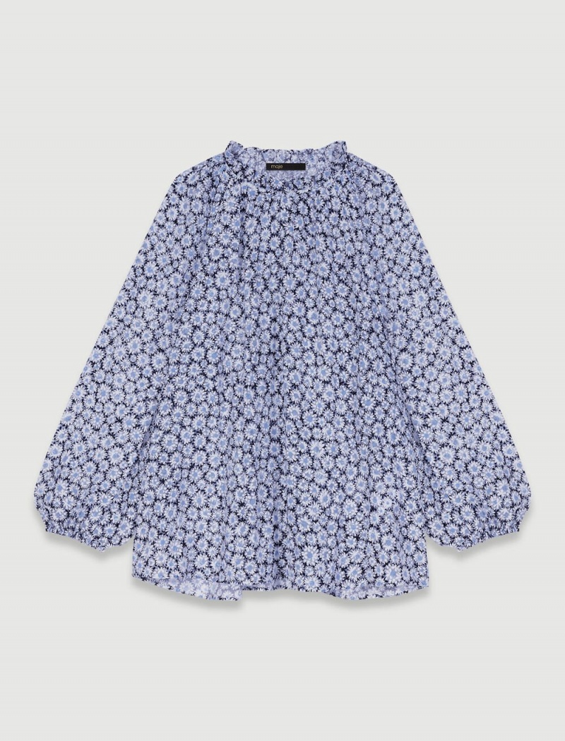 Maje Floral Blouse Blå | Danmark_M59296