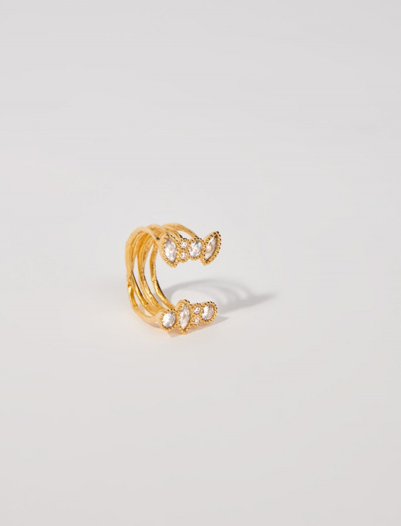 Maje Gold-plated Recycled Brass Ring Guld | Danmark_M99407