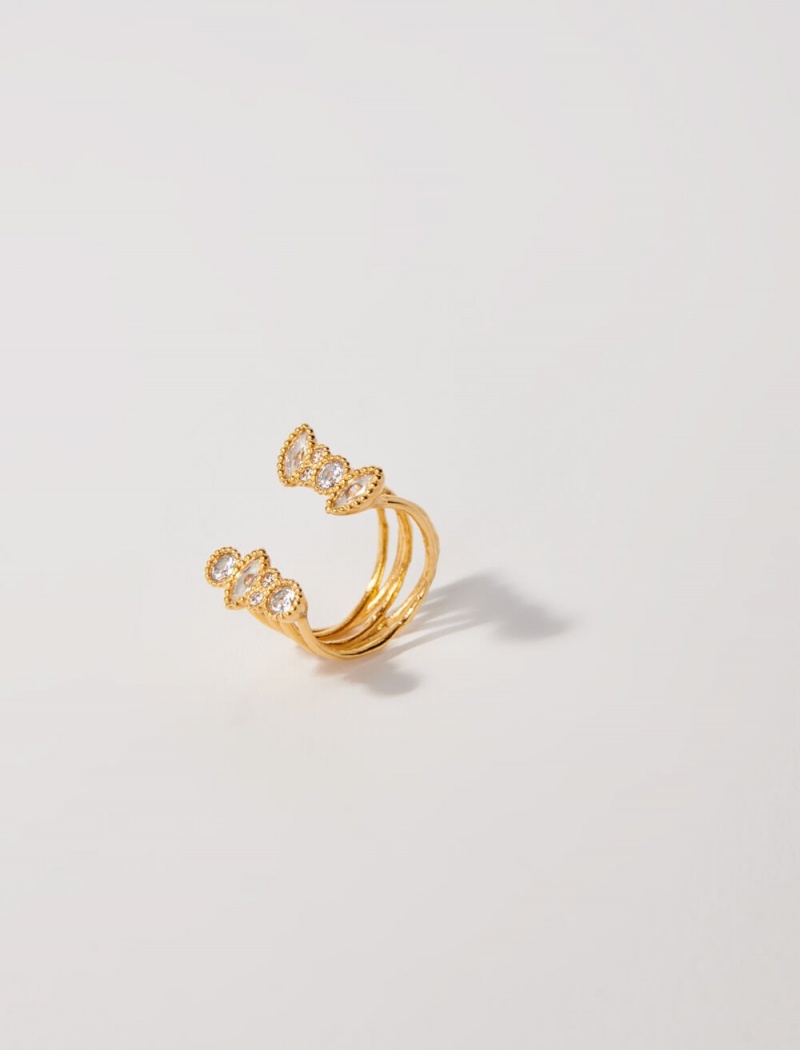 Maje Gold-plated Recycled Brass Ring Guld | Danmark_M99407