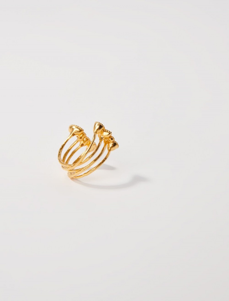 Maje Gold-plated Recycled Brass Ring Guld | Danmark_M99407