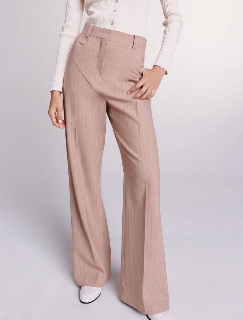 Maje High-waisted Trousers Beige | Danmark_M94782