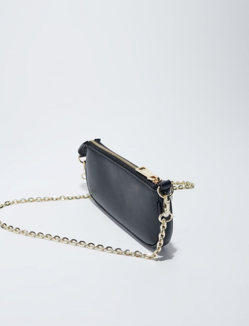 Maje Læder Clutch Sort | Danmark_M25046