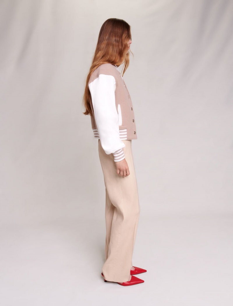 Maje Lige-fit Trousers Beige | Danmark_M49410