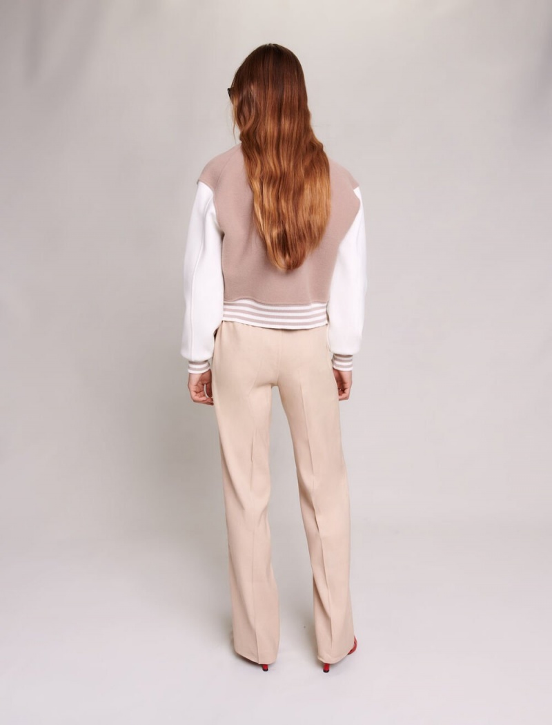 Maje Lige-fit Trousers Beige | Danmark_M49410