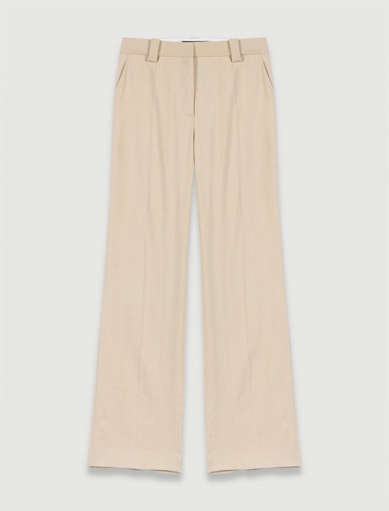 Maje Lige-fit Trousers Beige | Danmark_M49410