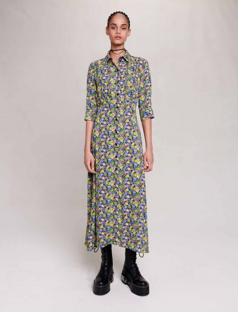 Maje Long Floral Primroses Multico Print | Danmark_M50980