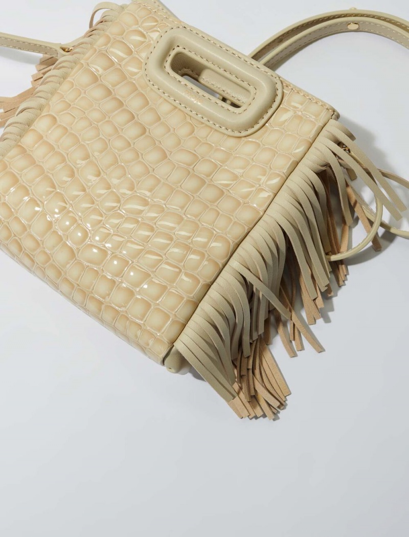 Maje Mock Croc Læder Mini Beige | Danmark_M33114