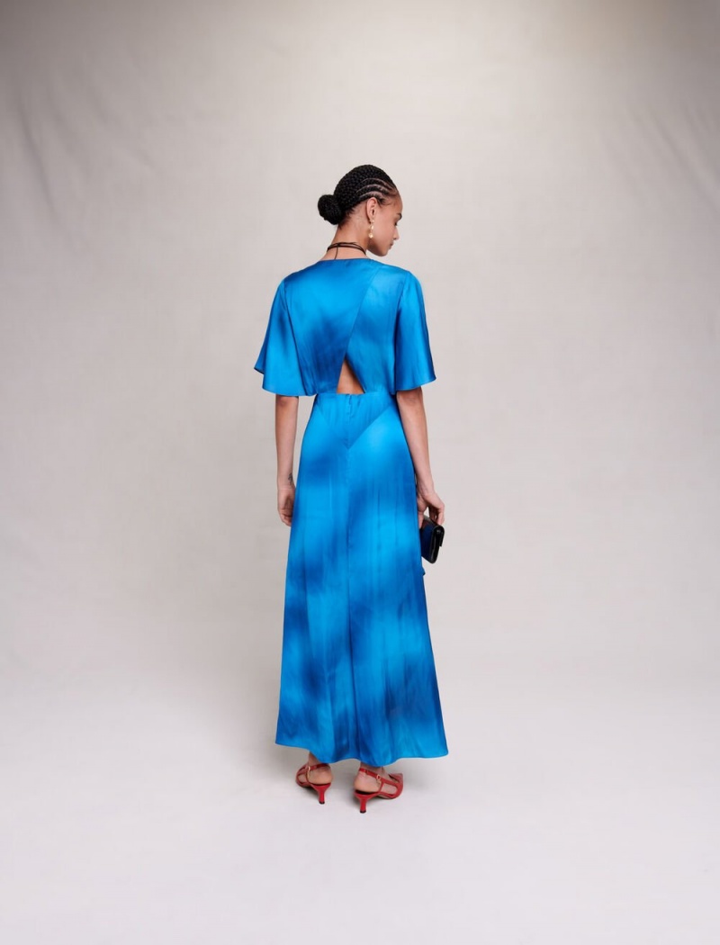 Maje Satin-look Maxi Blå | Danmark_M95867