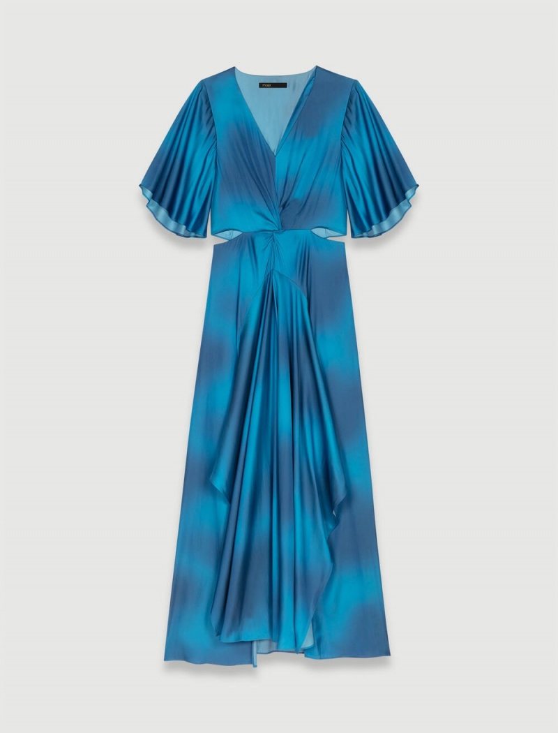 Maje Satin-look Maxi Blå | Danmark_M95867