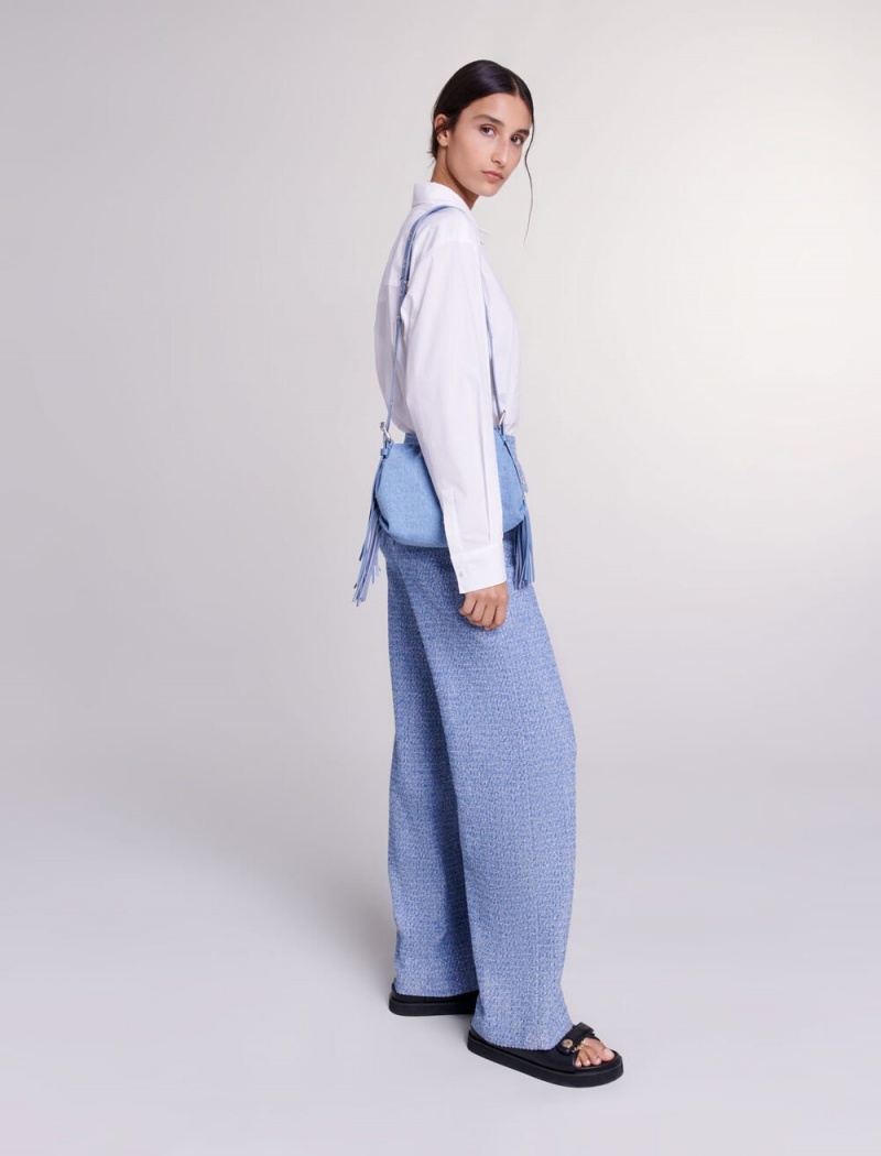 Maje Tweed Trousers Blå | Danmark_M52600