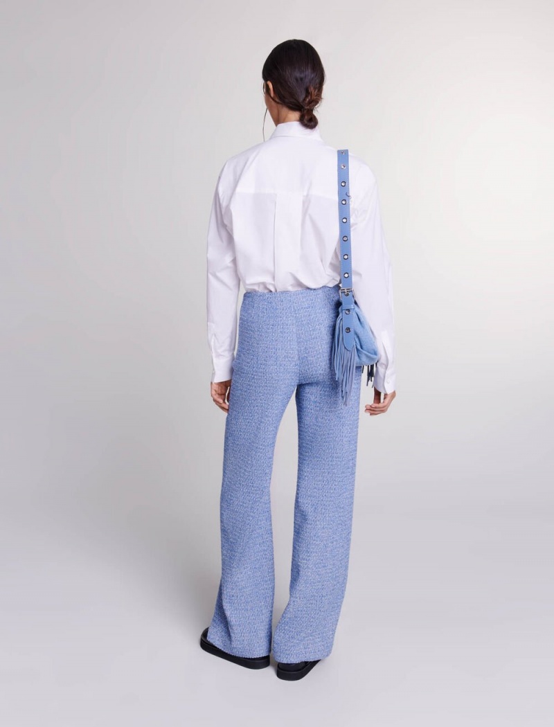 Maje Tweed Trousers Blå | Danmark_M52600