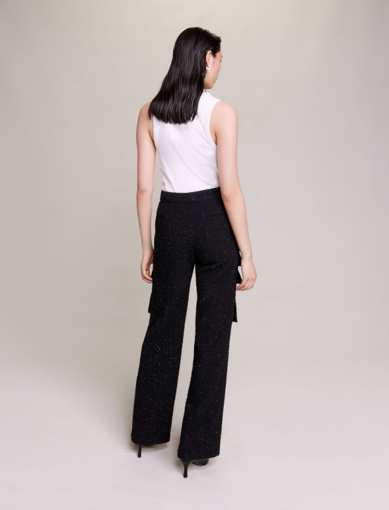 Maje Tweed Trousers Sort | Danmark_M63877